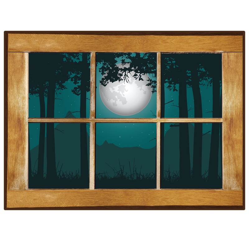 Halloween:  Mountains Icon Instant Windows        –   Removable     Adhesive Decal