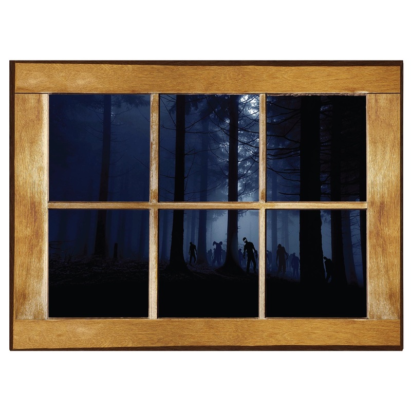 Halloween:  Zombies Icon Instant Windows        –   Removable     Adhesive Decal