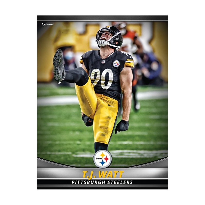 T.J. Watt – GameStars Series – Peel & Stick Poster – Official NFL – Pittsburgh Steelers – Reusable Vinyl Wall Decal