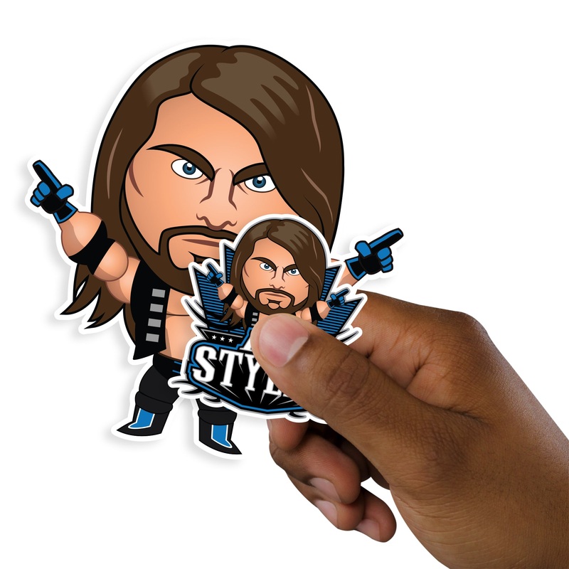 AJ Styles – 5 Minis (Mixed Sizes) – Official WWE – Reusable Vinyl Decals