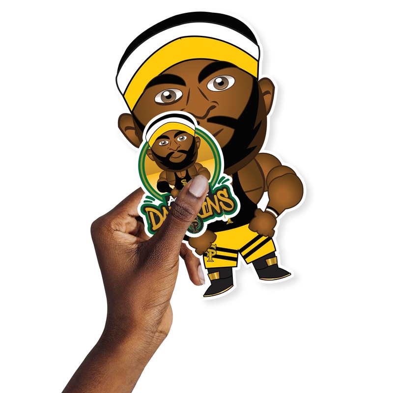Angelo Dawkins – 5 Minis (Mixed Sizes) – Official WWE – Reusable Vinyl Decals