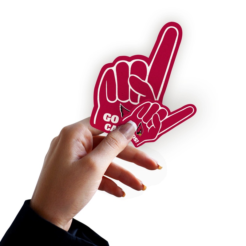 Arizona Cardinals – 4 Foam Finger Minis (Mixed Sizes) – Official NFL – Reusable Vinyl Decals
