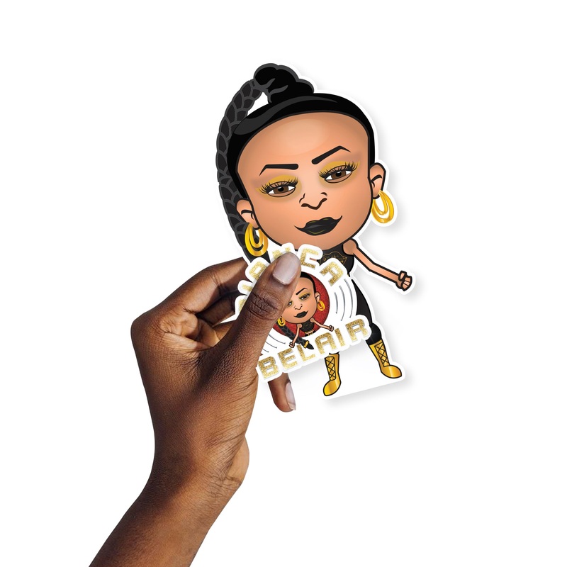 Bianca BelAir – 5 Minis (Mixed Sizes) – Official WWE – Reusable Vinyl Decals