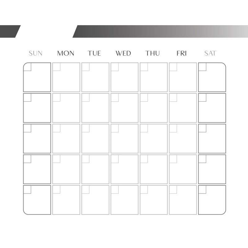 Calendars: Minimal Modern One Month Calendar Dry Erase – Removable Adhesive Decal