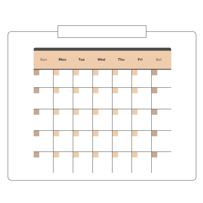 Calendars: Touch of Pink Modern One Month Calendar Dry Erase – Removable Adhesive Decal