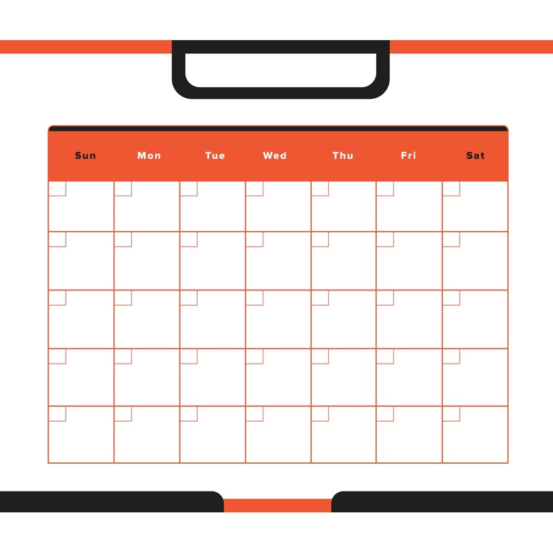 Calendars: Upside Down Modern One Month Calendar Dry Erase – Removable Adhesive Decal
