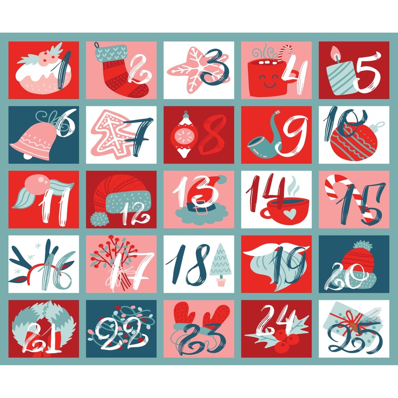 Christmas: Countdown Calendar Dry Erase – Removable Adhesive Decal