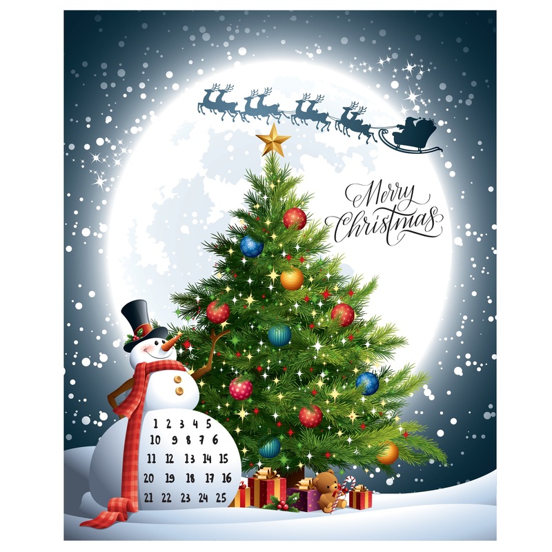 Christmas: Counting with Snowman Calendar Dry Erase – Removable Adhesive Decal