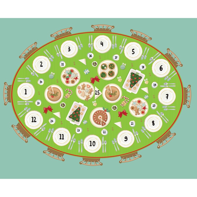 Christmas: Dining Table Calendar Dry Erase – Removable Adhesive Decal