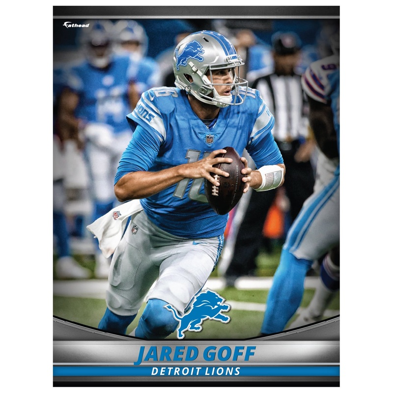 Jared Goff – GameStars Series – Peel & Stick Poster – Official NFL – Detroit Lions – Reusable Vinyl Wall Decal