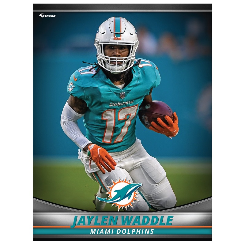 Jaylen Waddle – GameStars Series – Peel & Stick Poster – Official NFL – Miami Dolphins – Reusable Vinyl Wall Decal