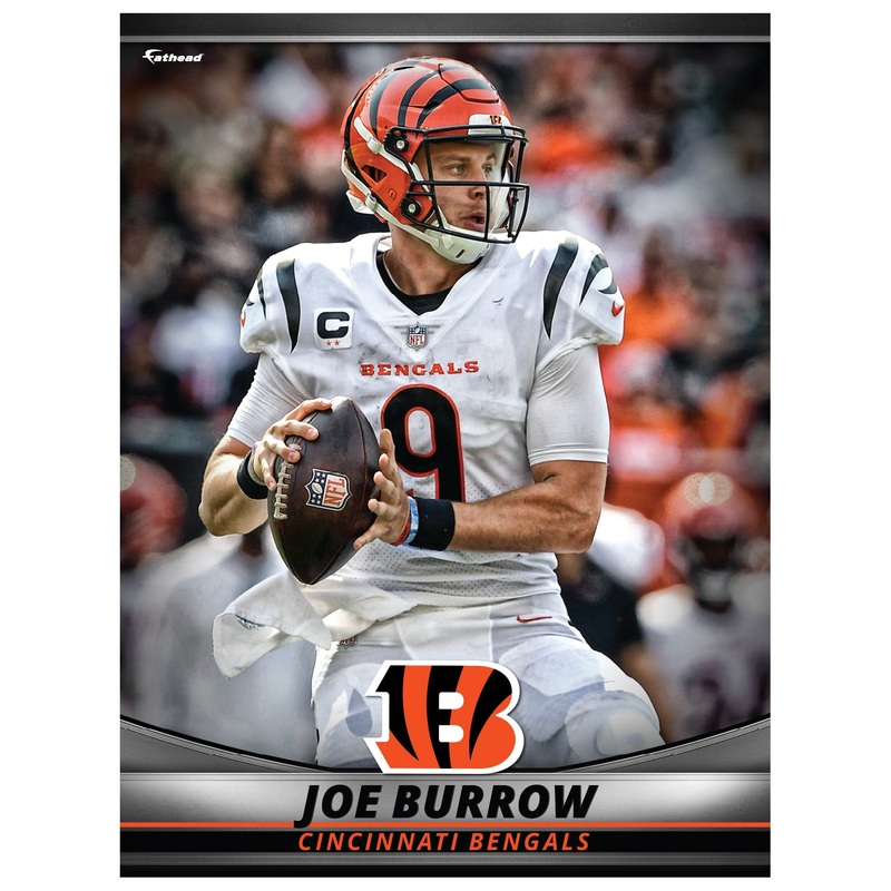 Joe Burrow – GameStars Series – Peel & Stick Poster – Official NFL – Cincinnati Bengals – Reusable Vinyl Wall Decal