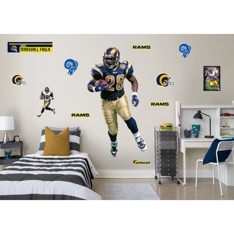 Marshall Faulk – RealBig Legend Collection – Official NFL – St. Louis Rams – Reusable Vinyl Wall Decals