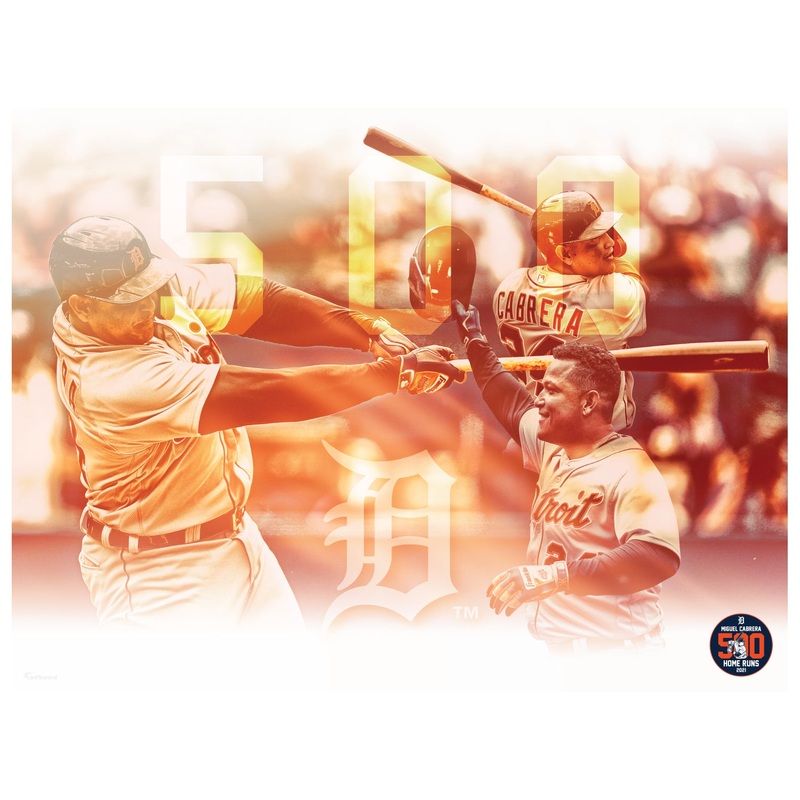 Miguel Cabrera – 500th HR Mural – Peel & Stick Poster – Official MLB – Detroit Tigers – Reusable Vinyl Wall Decal