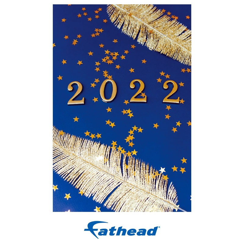 New Year: Golden Feathers Poster – Removable Adhesive Decal