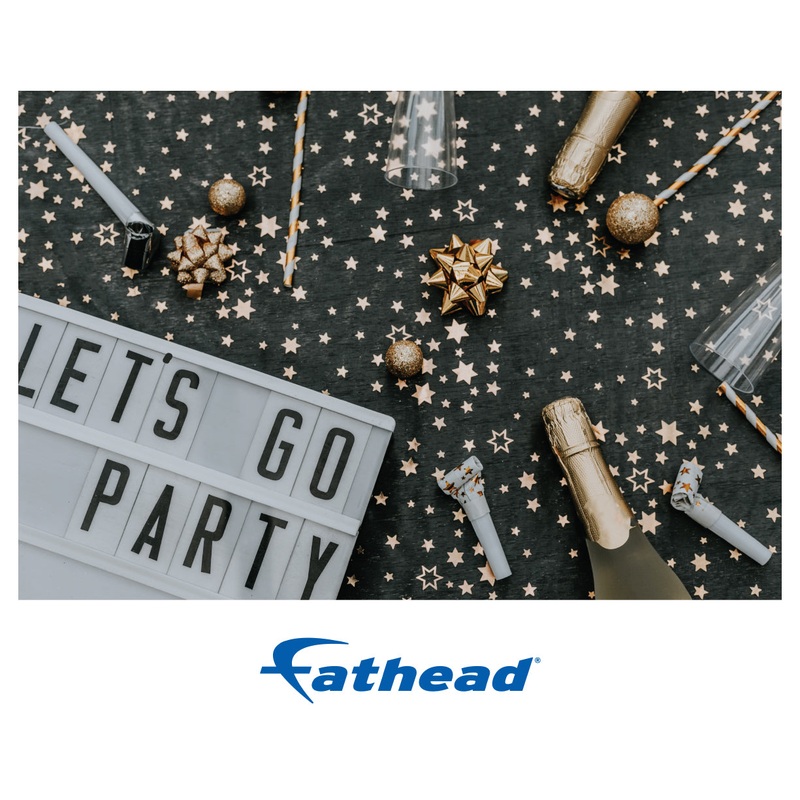 New Year: Let’s Go Party Poster – Removable Adhesive Decal