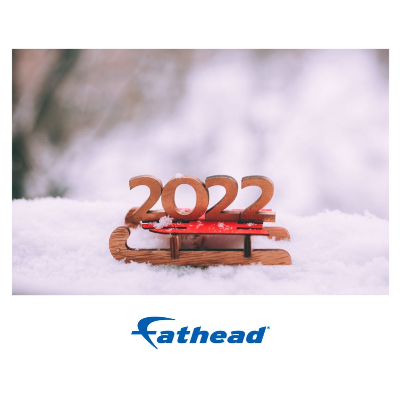 New Year: Little 2022 Sleigh Poster – Removable Adhesive Decal