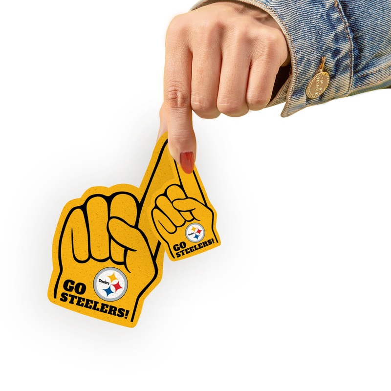 Pittsburgh Steelers – 4 Foam Finger Minis (Mixed Sizes) – Official NFL – Reusable Vinyl Decals