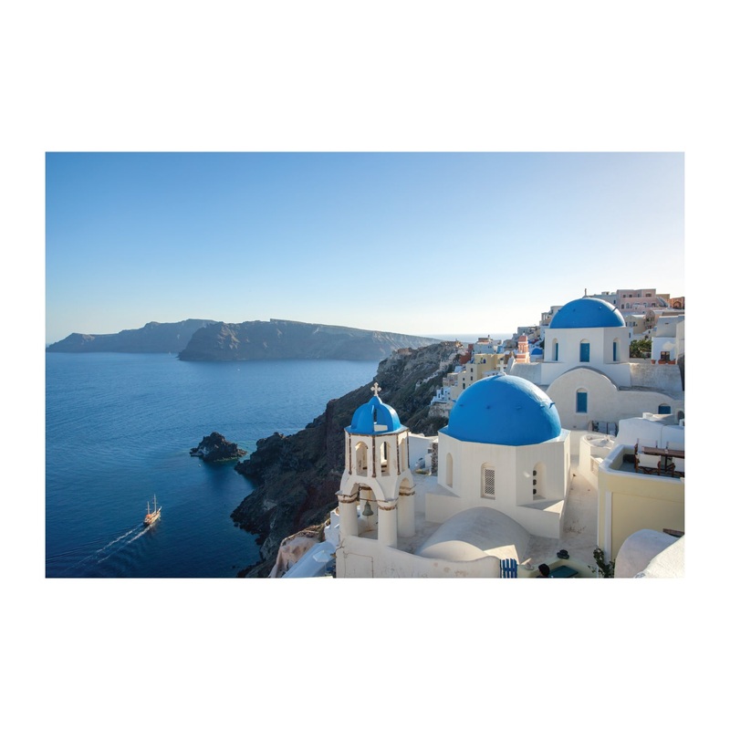 Popular Landmarks: Santorini Realistic Poster – Removable Adhesive Decal