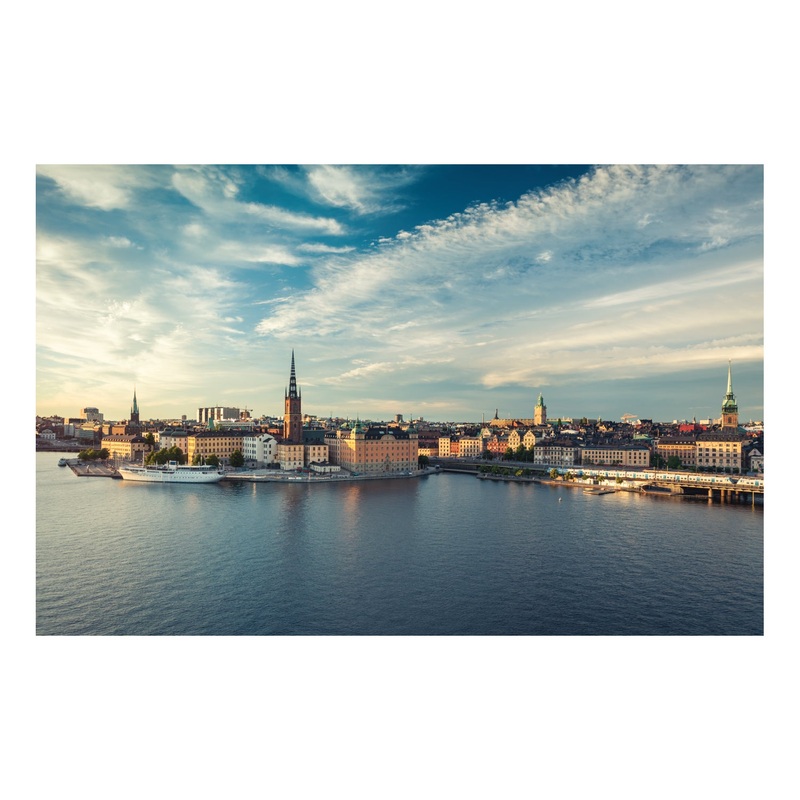 Popular Landmarks: Stockholm Realistic Poster – Removable Adhesive Decal