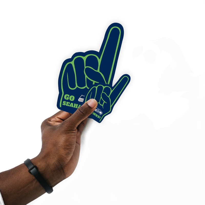 Seattle Seahawks – 4 Foam Finger Minis (Mixed Sizes) – Official NFL – Reusable Vinyl Decals