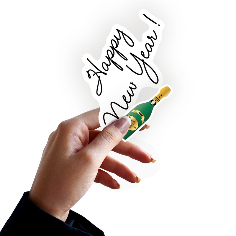 Sheet of 5 -New Year: Champagne Tower Minis – Removable Adhesive Decal