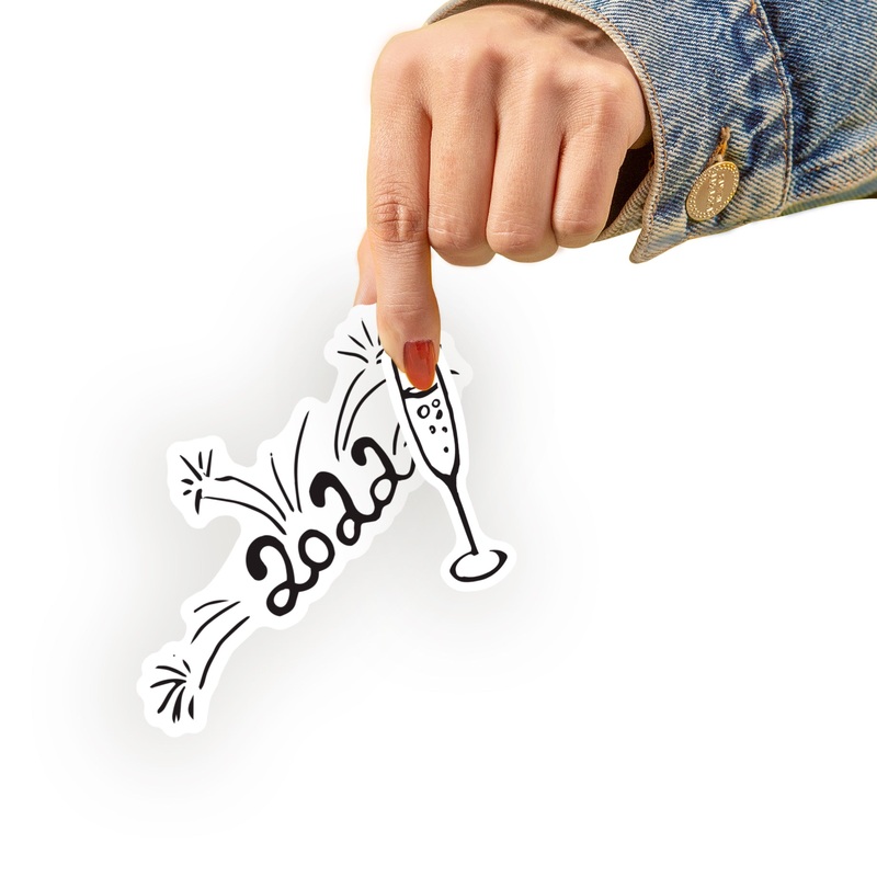 Sheet of 5 -New Year: Fireworks at Midnight Minis – Removable Adhesive Decal