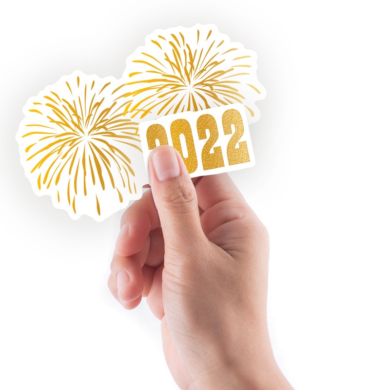 Sheet of 5 -New Year: Golden Year Minis – Removable Adhesive Decal