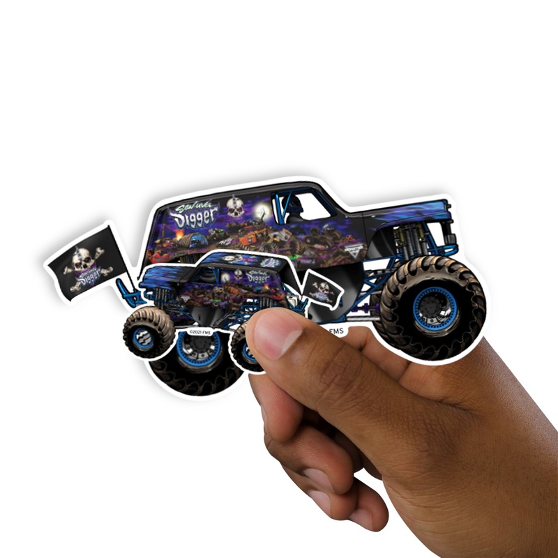 Son Uva Digger – 5 Minis (Mixed Sizes) – Official Monster Jam – Reusable Vinyl Decals