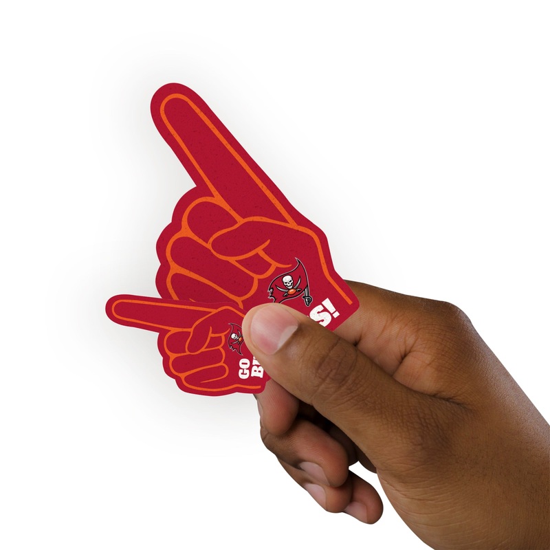 Tampa Bay Buccaneers – 4 Foam Finger Minis (Mixed Sizes) – Official NFL – Reusable Vinyl Decals