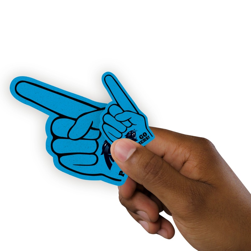 Carolina Panthers – 4 Foam Finger Minis (Mixed Sizes) – Official NFL – Reusable Vinyl Decals