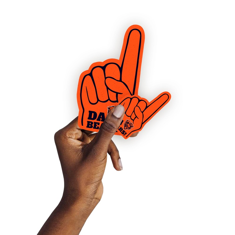 Chicago Bears – 5 Foam Finger Minis (Mixed Sizes) – Official NFL – Reusable Vinyl Decals