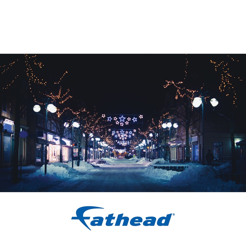 Christmas: Festive Street Poster – Removable Adhesive Decal