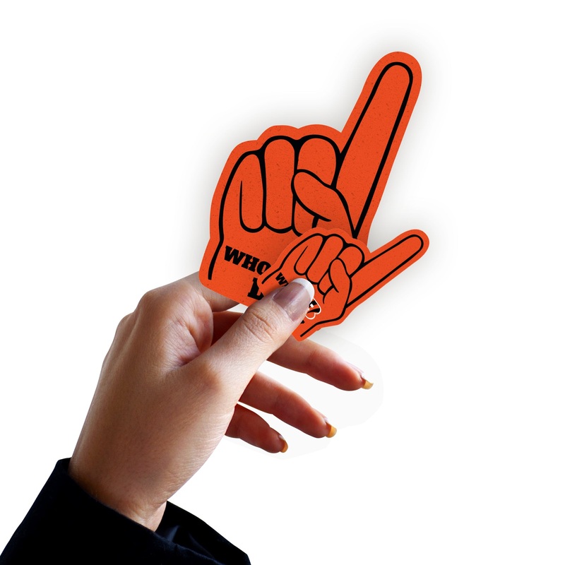 Cincinnati Bengals – 4 Foam Finger Minis (Mixed Sizes) – Official NFL – Reusable Vinyl Decals