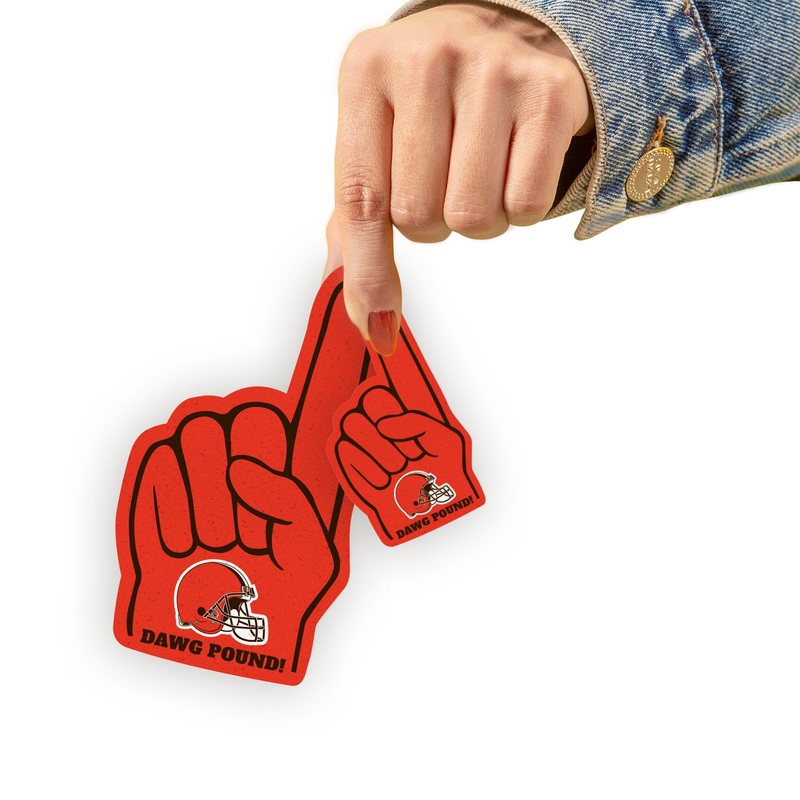 Cleveland Browns – 4 Foam Finger Minis (Mixed Sizes) – Official NFL – Reusable Vinyl Decals