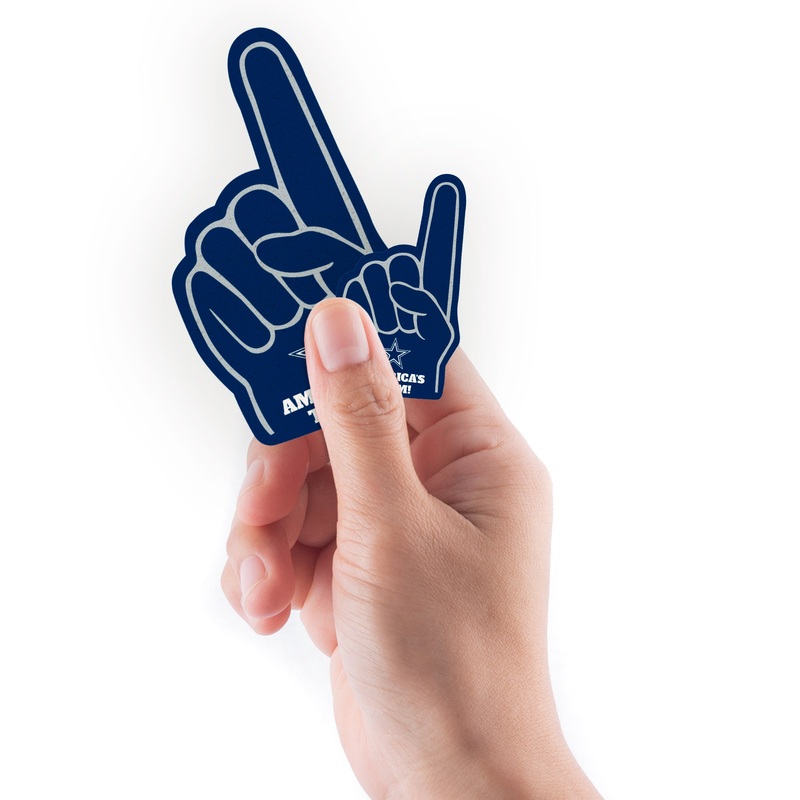 Dallas Cowboys – 4 Foam Finger Minis (Mixed Sizes) – Official NFL – Reusable Vinyl Decals