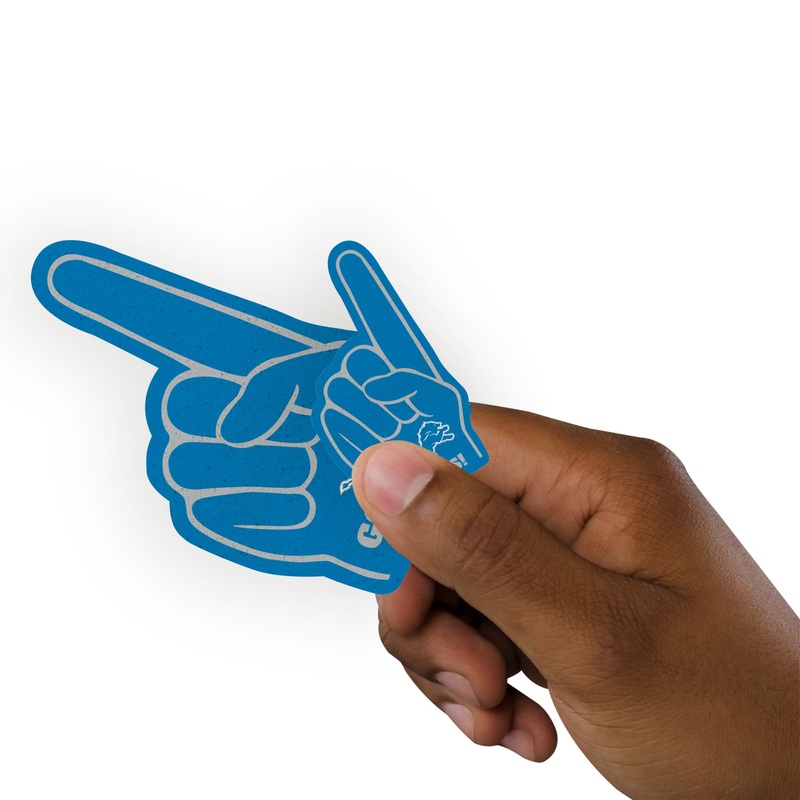 Detroit Lions – 4 Foam Finger Minis (Mixed Sizes) – Official NFL – Reusable Vinyl Decals