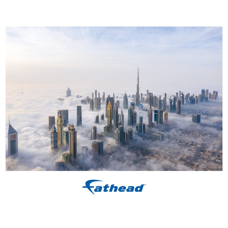 Generic Scenery: Foggy Skyscrapers Poster – Removable Adhesive Decal