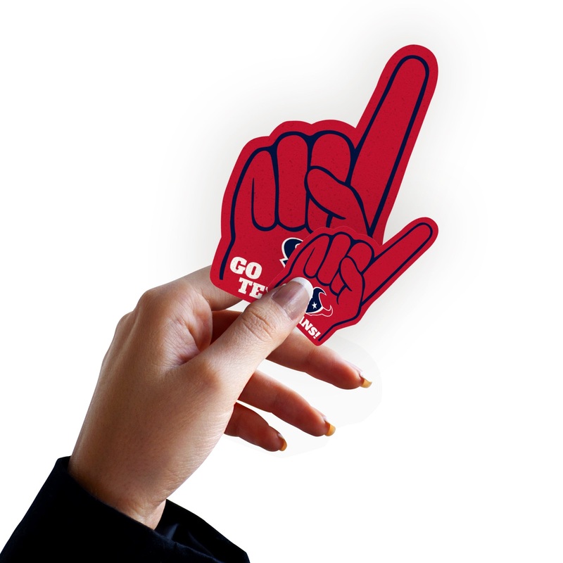 Houston Texans – 4 Foam Finger Minis (Mixed Sizes) – Official NFL – Reusable Vinyl Decals