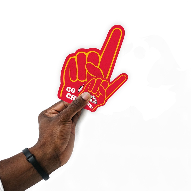 Kansas City Chiefs – 4 Foam Finger Minis (Mixed Sizes) – Official NFL – Reusable Vinyl Decals