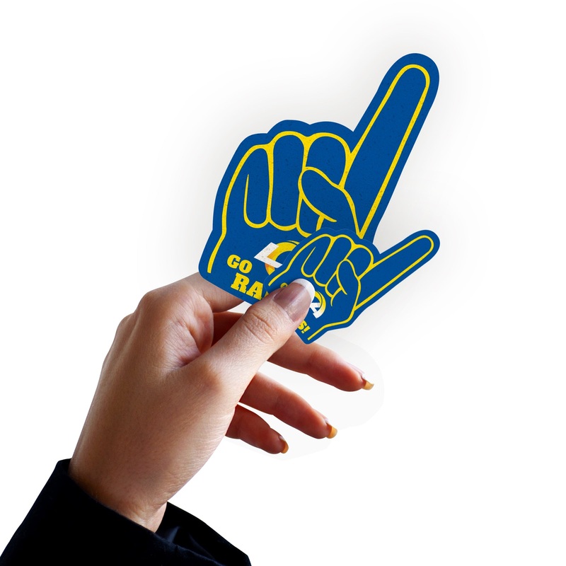 Los Angeles Rams – 4 Foam Finger Minis (Mixed Sizes) – Official NFL – Reusable Vinyl Decals