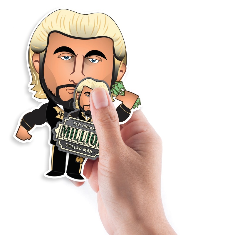 Million Dollar Man Ted Dibiase – 5 Minis (Mixed Sizes) – Official WWE – Reusable Vinyl Decals
