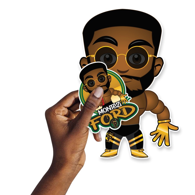 Montez Ford – 5 Minis (Mixed Sizes) – Official WWE – Reusable Vinyl Decals
