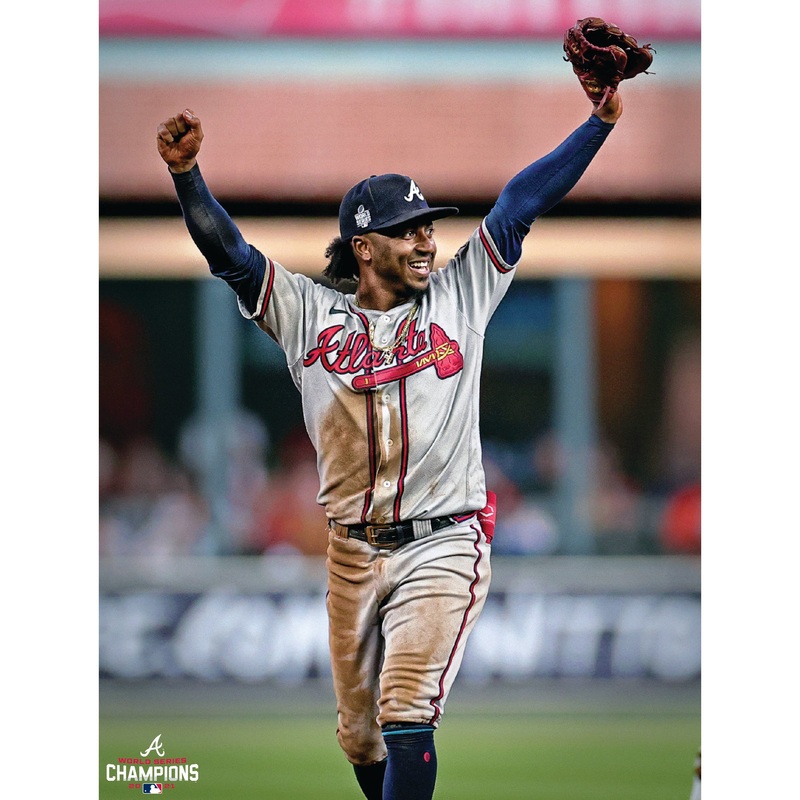 Ozzie Albies – 2021 World Series Celebration – Peel & Stick Poster – Official MLB – Atlanta Braves – Reusable Vinyl Wall Decal