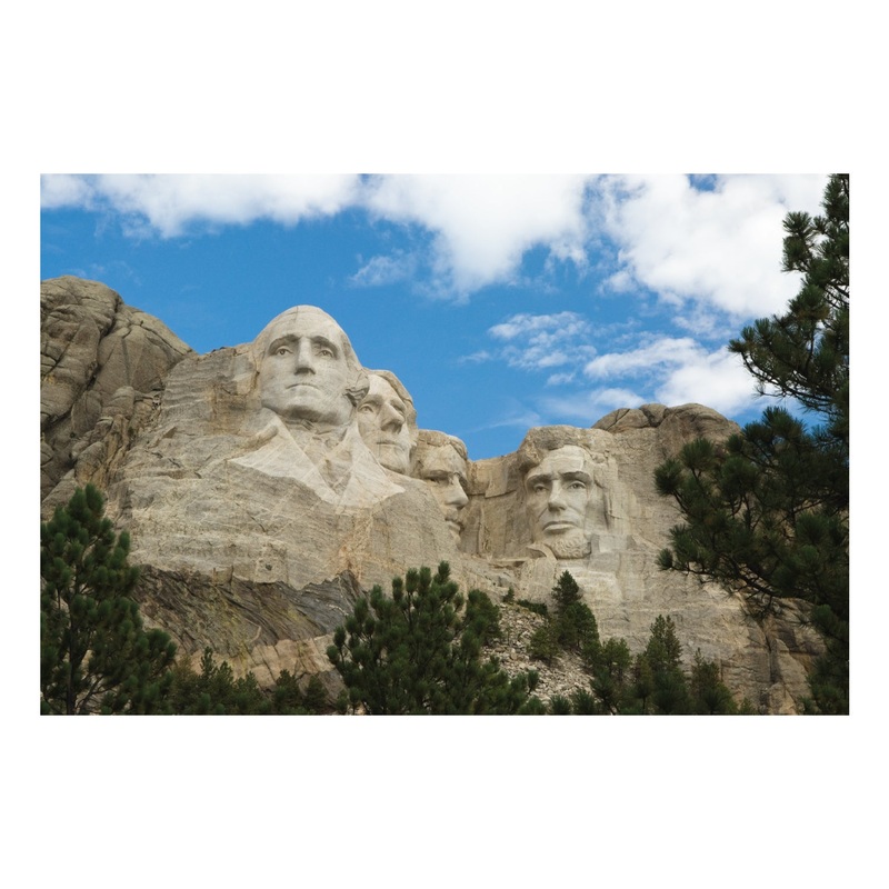 Popular Landmarks: Mount Rushmore Realistic Poster – Removable Adhesive Decal