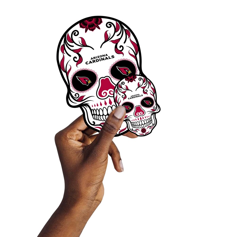 Arizona Cardinals – 5 Sugar Skull Minis (Mixed Sizes) – Official NFL – Reusable Vinyl Decals