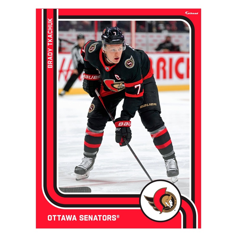 Brady Tkachuk – Peel & Stick Poster – Official NHL – Ottawa Senators – Reusable Vinyl Wall Decal