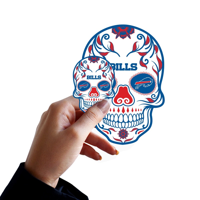 Buffalo Bills – 5 Skull Minis (Mixed Sizes) – Official NFL – Reusable Vinyl Decals