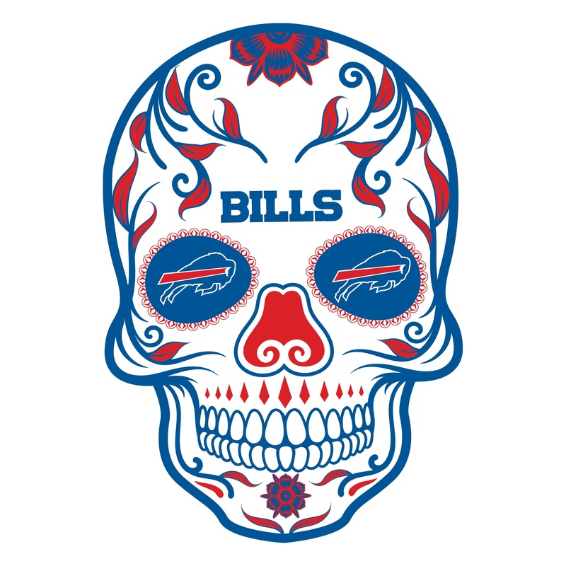 Buffalo Bills – Sugar Skull Logo – Outdoor Floor Decal – Official NFL – Scratch Resistant Alumigraphics Grip