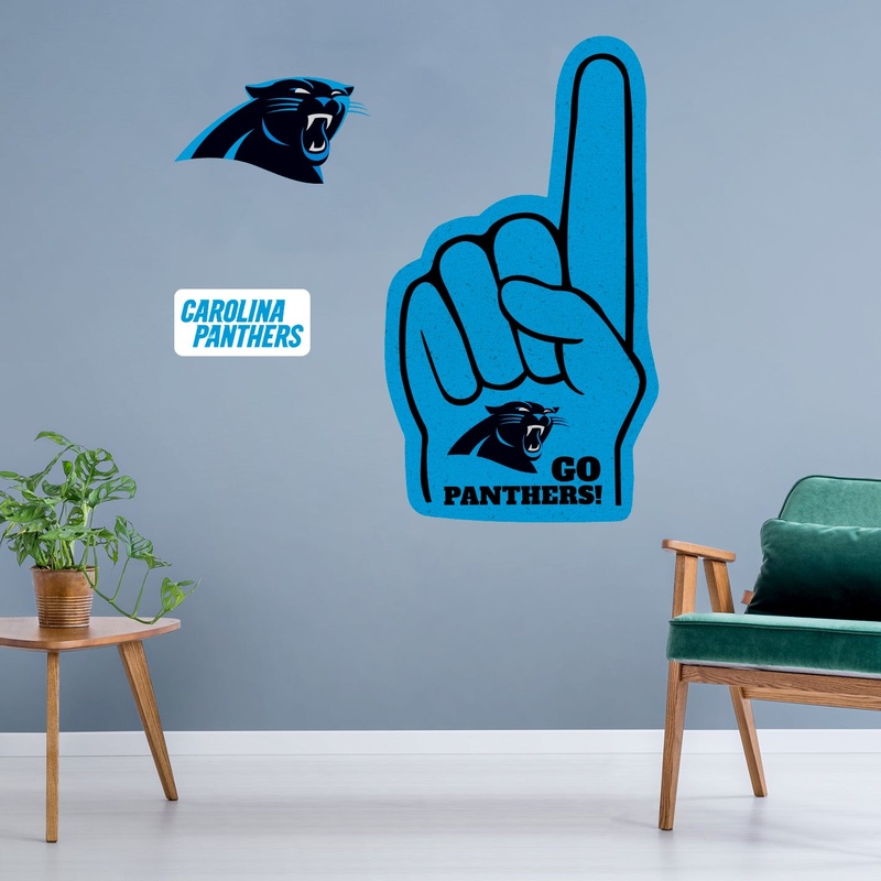 Carolina Panthers – RealBig Foam Finger Collection – Official NFL – Reusable Vinyl Wall Decals